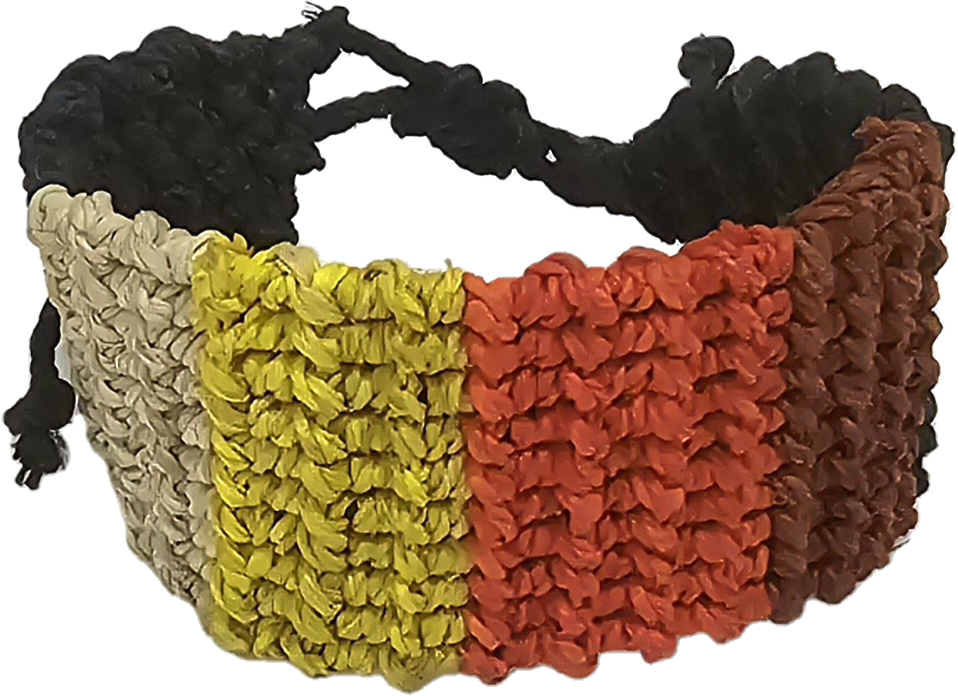 Coral snake pattern Bora native chambira palm fiber bracelet