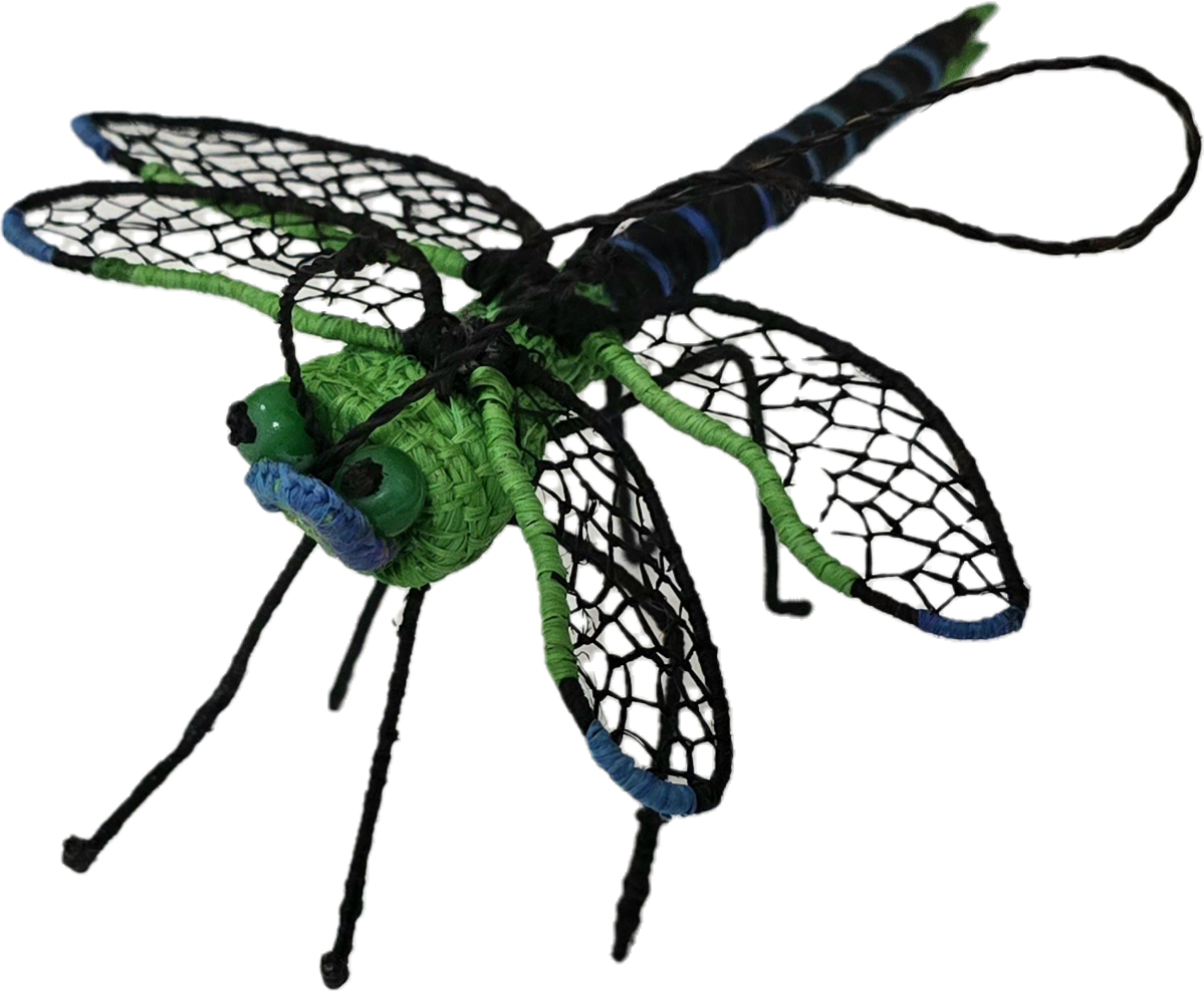 DRAGONFLY WOVEN INSECT ORNAMENT - HAND-MADE BY ARTISAN FROM THE PERUVIAN AMAZON