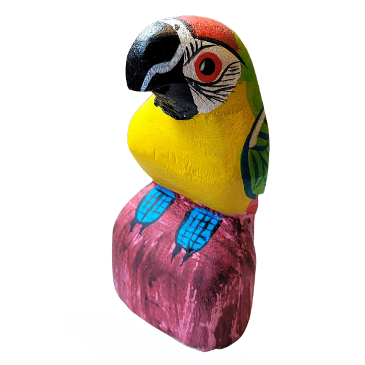 MACAW BALSA WOOD FAIR -TRADE DECORATION - CARVED BY PERUVIAN AMAZON ARTISAN