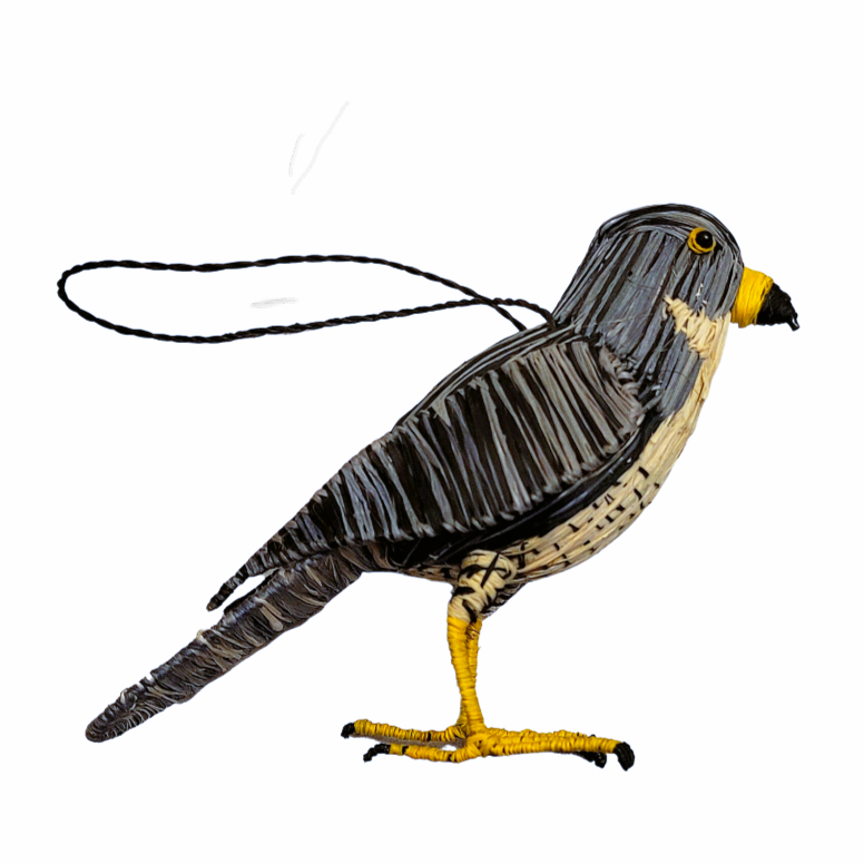 PEREGRINE FALCON BIRD - FAIR-TRADE CHRISTMAS TREE ORNAMENT - WOVEN BY PERUVIAN AMAZON ARTISAN