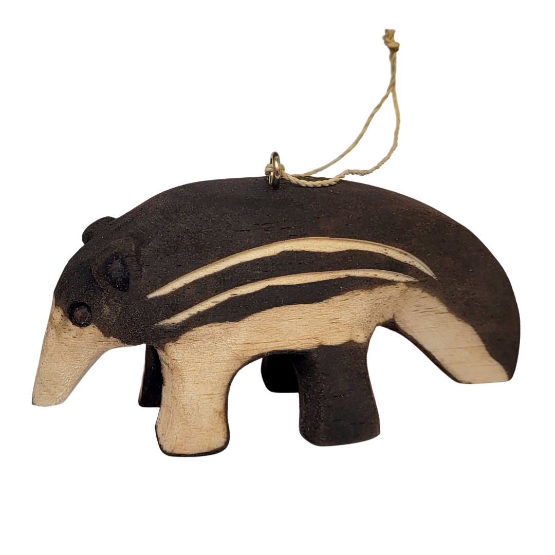 ANTEATER BALSA WOOD FAIR -TRADE ORNAMENT - CARVED BY PERUVIAN AMAZON ARTISAN