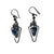 Triangular Silver Wire Earrings with Sodalite