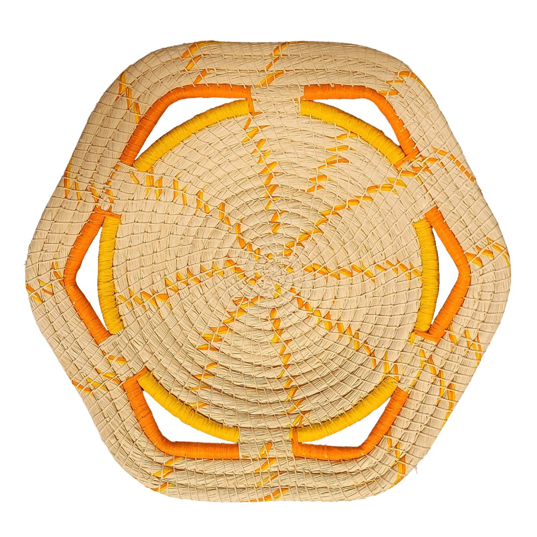 Six-sided premier chambira baskets with two color blend - made by artisans from the Peruvian Amazon