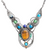 Tiger's eye stone macrame necklace from the Peruvian Amazon