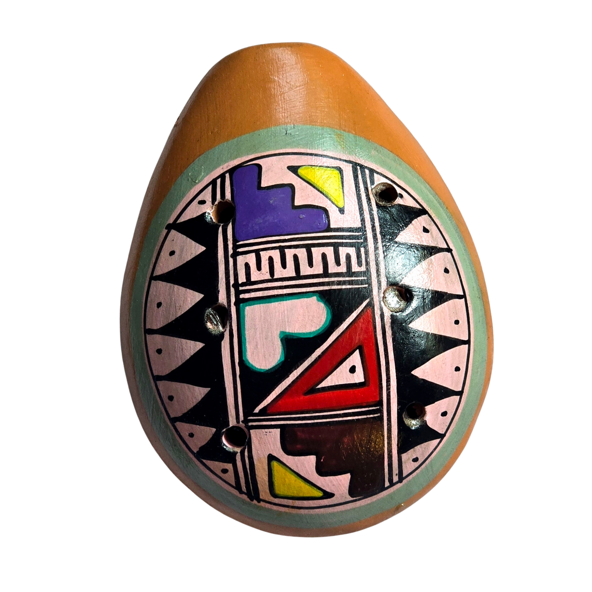 Ceramic ocarinas with multi-colored designs - made by artisans from the Peruvian Amazon - Amazon Ecology