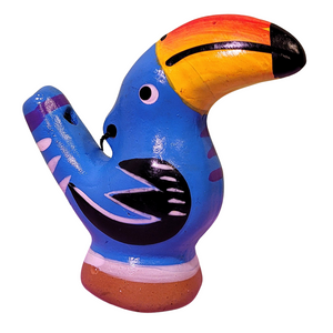 Ceramic water whistle from the Peruvian Amazon - toucan