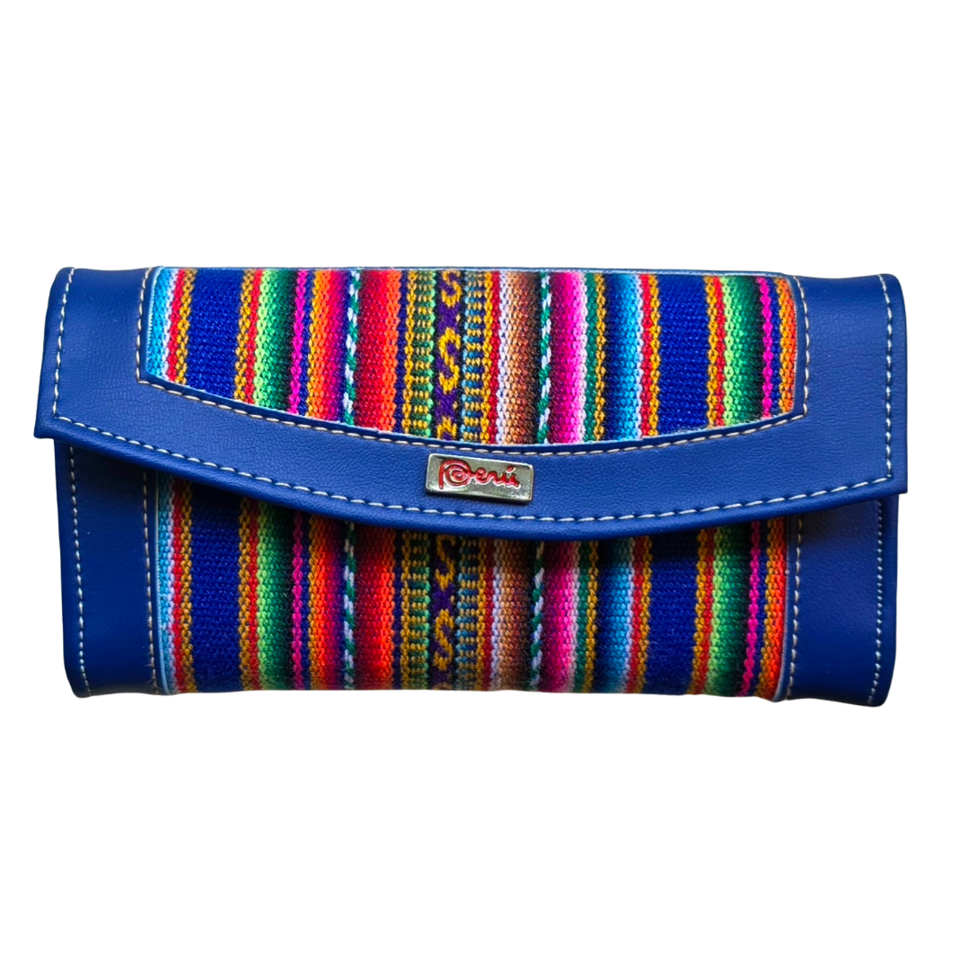 Multi-color mantel fabric clutch purse/wallet from Peru - Amazon Ecology