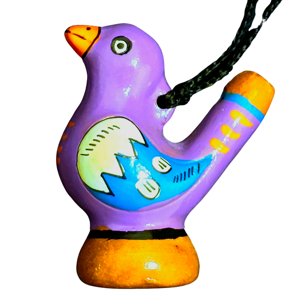 Colorful bird Ceramic water whistle from the Peruvian Amazon - Amazon Ecology
