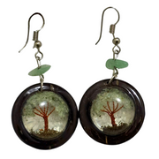 Tree of life coconut earrings - Amazon Ecology
