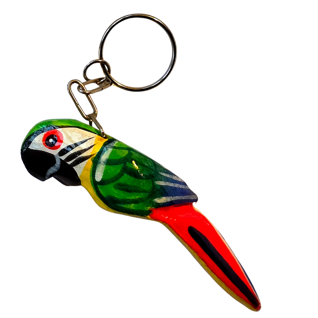 Balsa wood tropical bird keychains from the Peruvian Amazon - Amazon Ecology