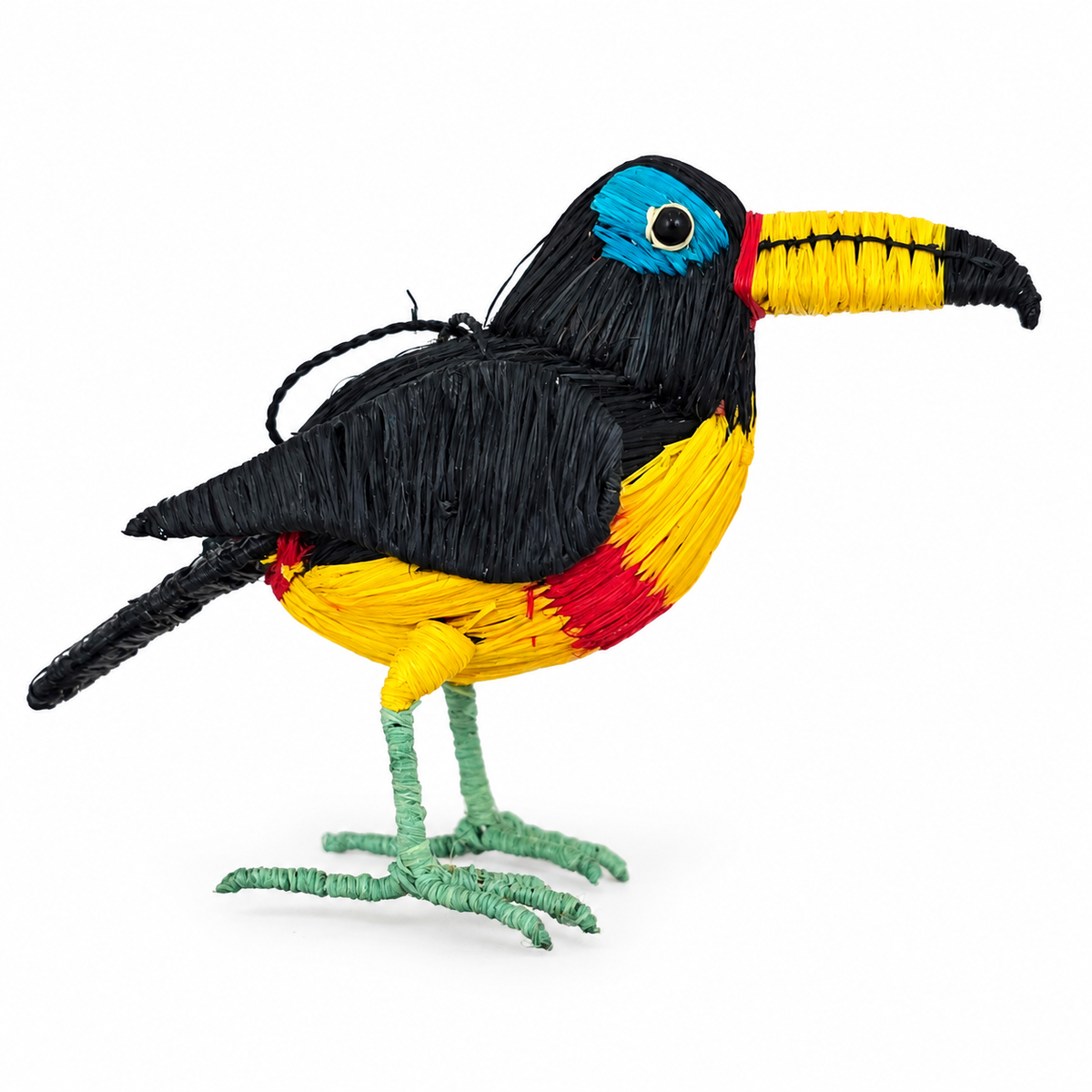 CHESTNUT-EARED ARACARI BIRD - FAIR-TRADE CHRISTMAS TREE ORNAMENT - WOVEN BY PERUVIAN AMAZON ARTISAN - Amazon Ecology