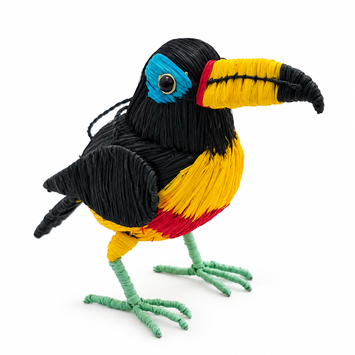 CHESTNUT-EARED ARACARI BIRD - FAIR-TRADE CHRISTMAS TREE ORNAMENT - WOVEN BY PERUVIAN AMAZON ARTISAN - Amazon Ecology