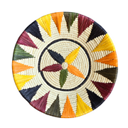 Sun Star Pattern with Ring Decorative Basket - Fair Trade and Handwoven - Amazon Ecology