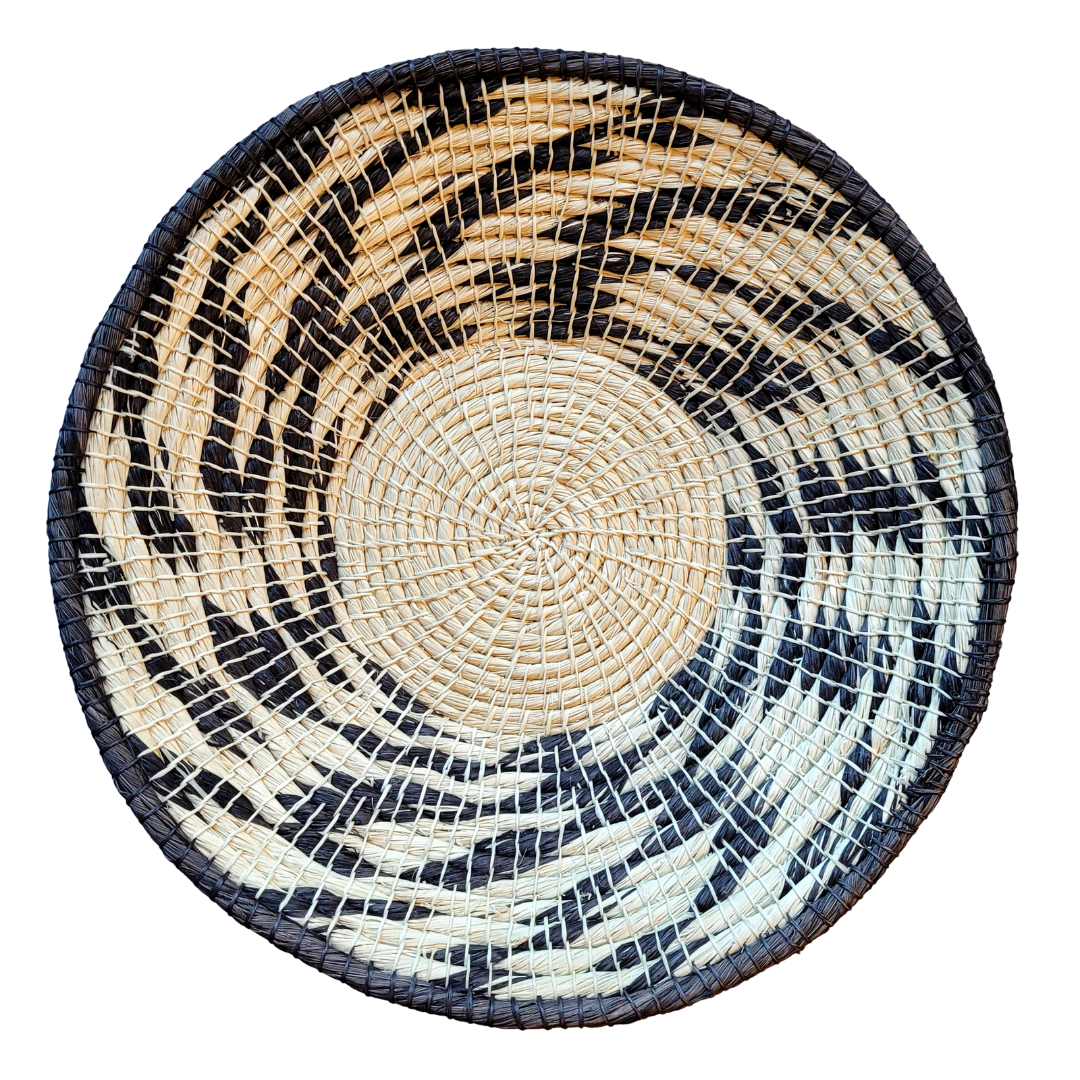 Chocolate and Charcoal Swirls - Fair Trade Basket - Handmade by Peruvian Amazon artisan - Amazon Ecology