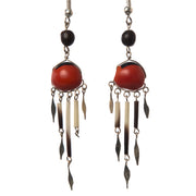 Huayruru seed and dangle earrings - made by Peruvian Amazon artisan - Amazon Ecology