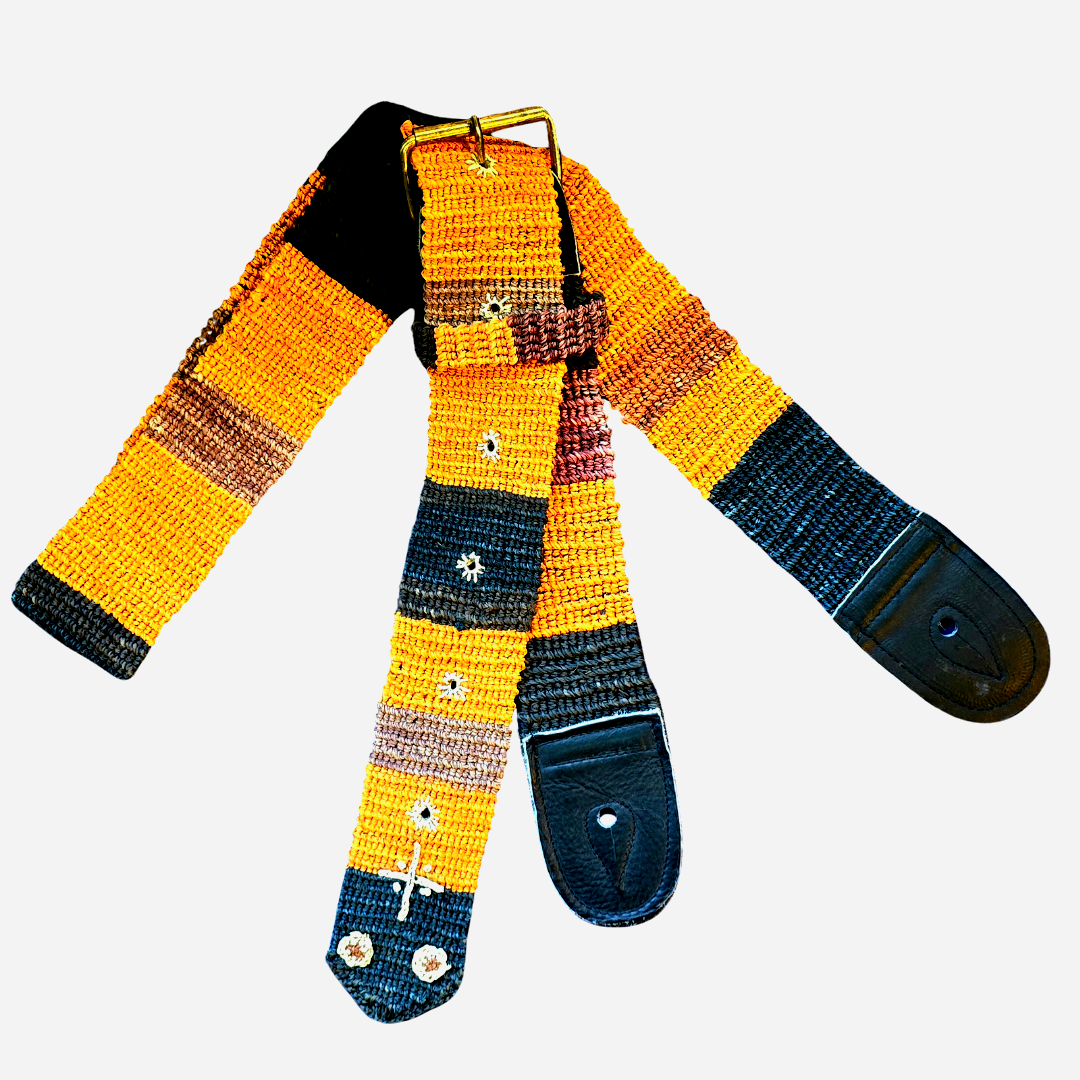 FAIR -TRADE HAND-MADE GUITAR STRAP - CORAL SNAKE PATTERN - WOVEN BY PERUVIAN AMAZON ARTISAN - Amazon Ecology