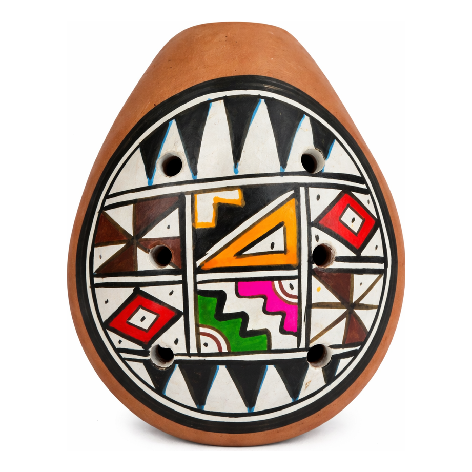 Ceramic ocarinas with multi-colored designs - made by artisans from the Peruvian Amazon - Amazon Ecology