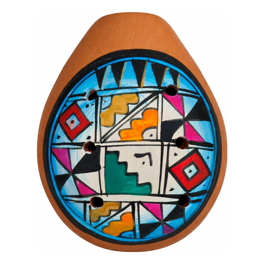 Ceramic ocarinas with multi-colored designs - made by artisans from the Peruvian Amazon - Amazon Ecology