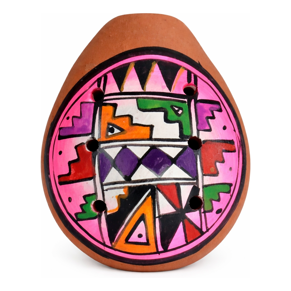 Ceramic ocarinas with multi-colored designs - made by artisans from the Peruvian Amazon - Amazon Ecology