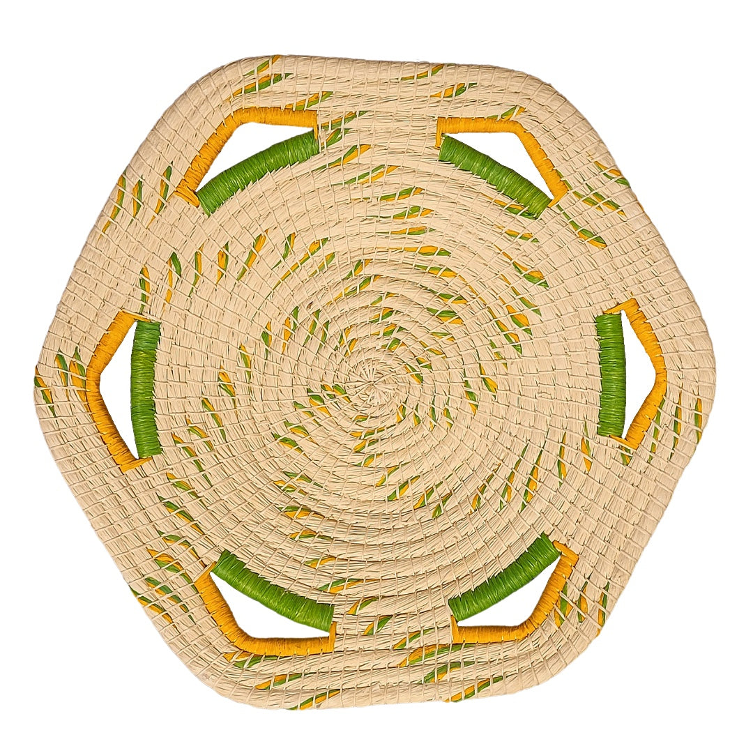 Six-sided premier chambira baskets with two color blend - made by artisans from the Peruvian Amazon