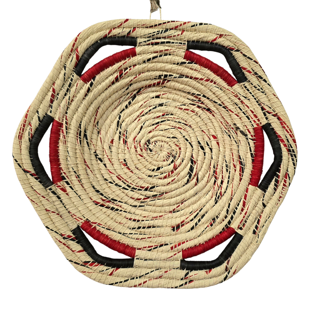 Six-sided premier chambira baskets with two color blend - made by artisans from the Peruvian Amazon