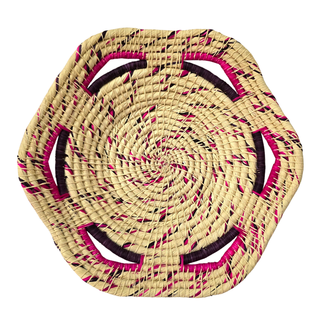 Six-sided premier chambira baskets with two color blend - made by artisans from the Peruvian Amazon