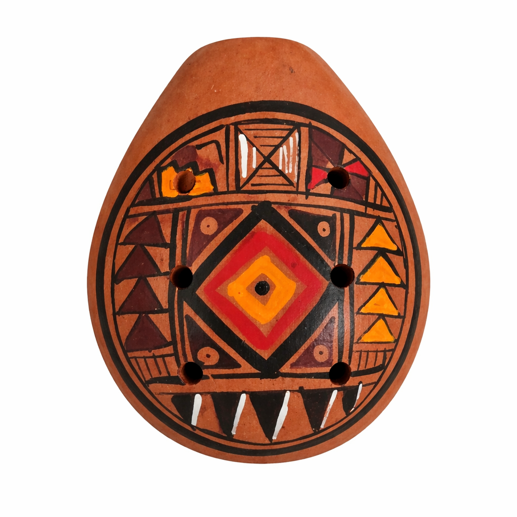 Ceramic ocarinas with multi-colored designs - made by artisans from the Peruvian Amazon - Amazon Ecology