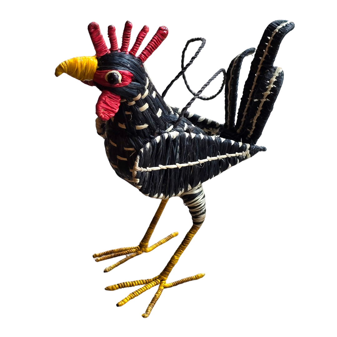 ROOSTER BIRD - FAIR TRADE CHRISTMAS TREE ORNAMENT - WOVEN BY PERUVIAN AMAZON ARTISAN - Amazon Ecology