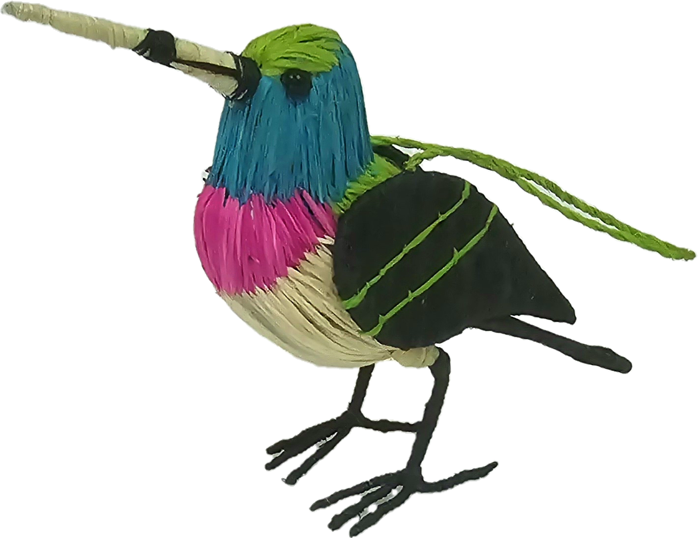 PINK-BREASTED FANTASY HUMMINGBIRD FAIR TRADE ORNAMENTS - WOVEN BY PERUVIAN AMAZON ARTISAN - Amazon Ecology