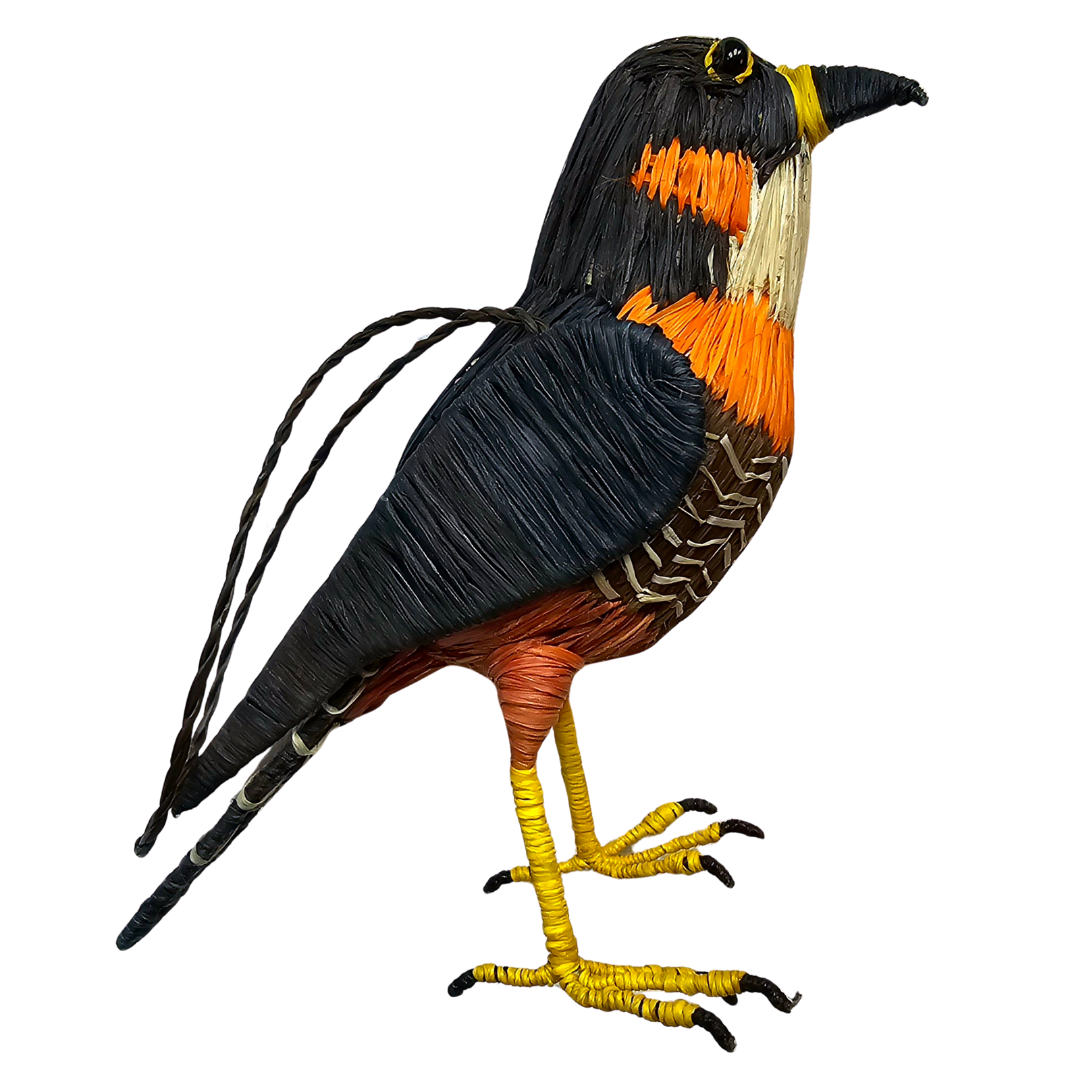 ORANGE BREASTED FALCON BIRD - FAIR-TRADE CHRISTMAS TREE ORNAMENT - WOVEN BY PERUVIAN AMAZON ARTISAN - Amazon Ecology