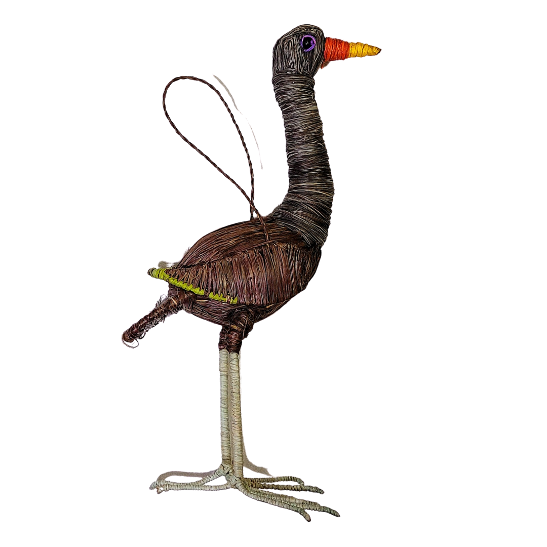 SNOWY EGRET FAIR-TRADE CHRISTMAS TREE ORNAMENTS - WOVEN BY PERUVIAN AMAZON ARTISAN - Amazon Ecology