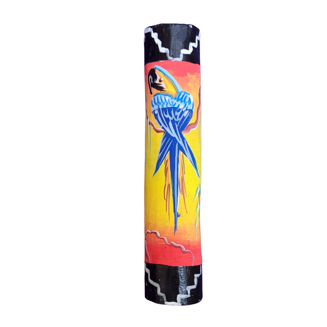 Rainsticks with wildlife and Kukama designs from the Peruvian Amazon - Amazon Ecology