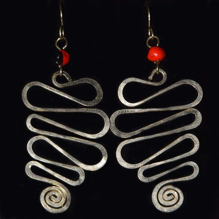 Silver Wire Earrings with Fun Designs