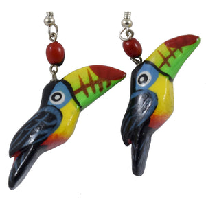 Toucan Balsa Wood Earrings - Made by Peruvian Amazon artisan