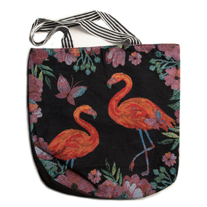 Flamingo Themed Fabric Bags, made in Peruvian Amazon, Handsewn in Iquitos, Four Fabrics
