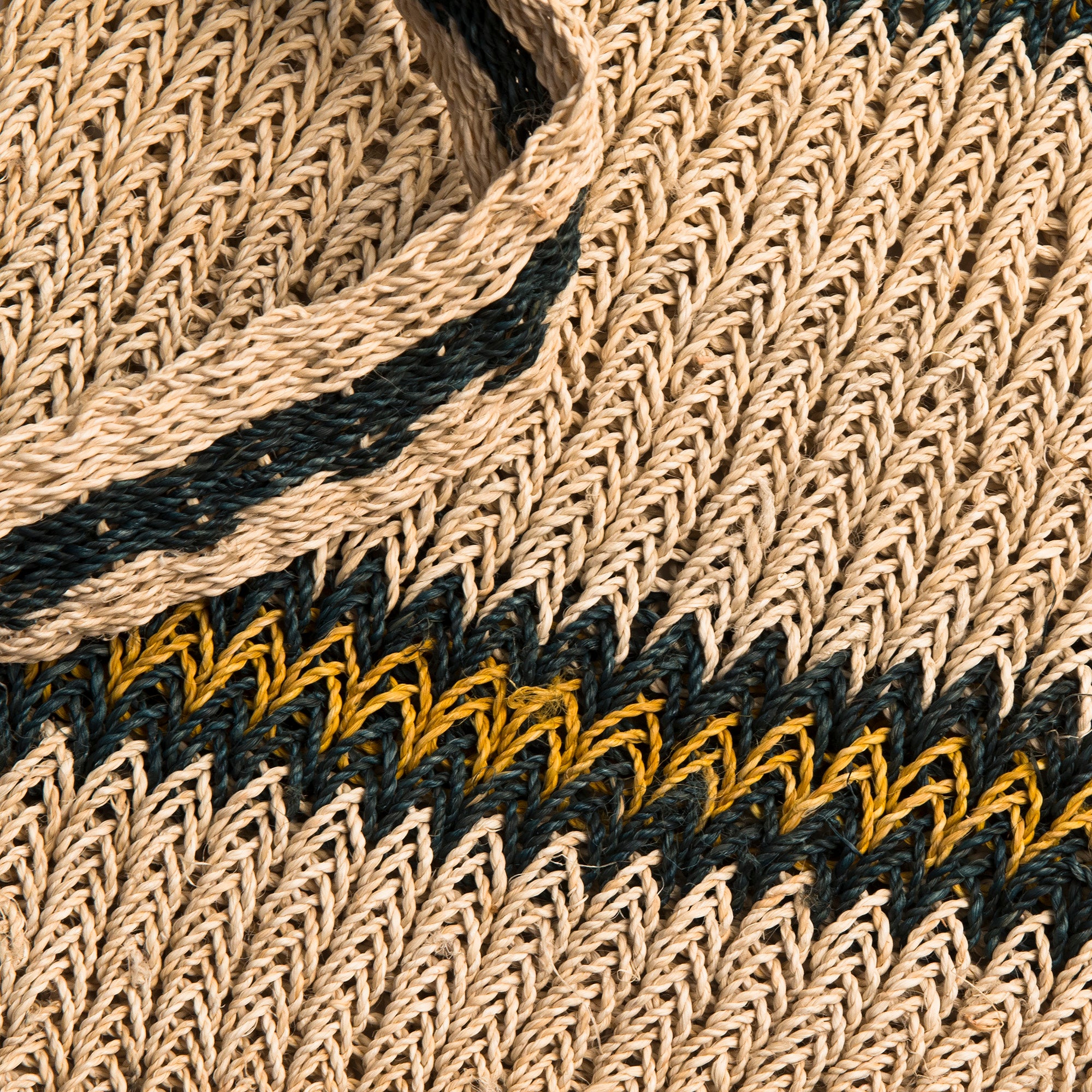 Handmade Black, Yellow and Off-White, Striped Shoulder Bag, made in Peruvian Amazon