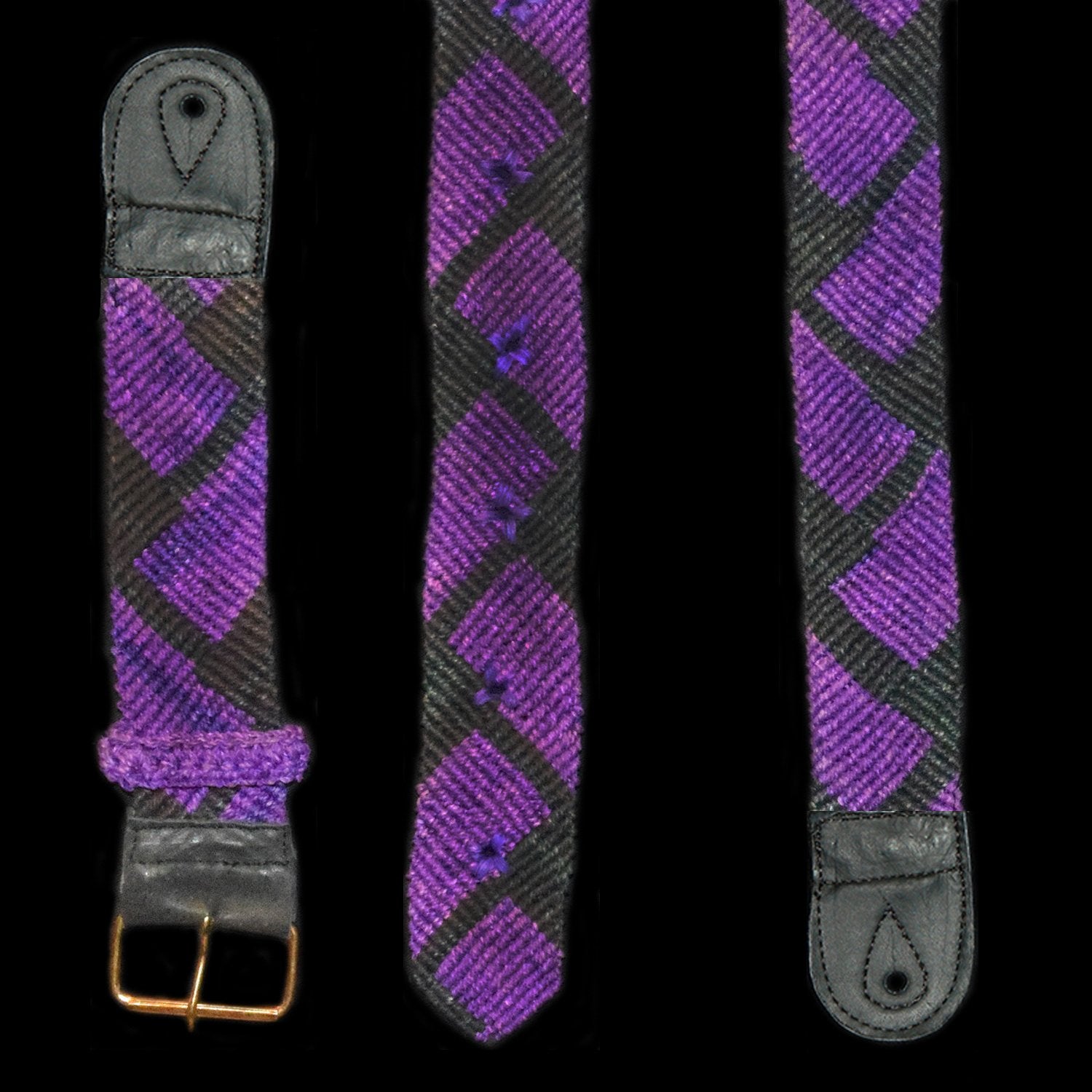 GS14A : Fair-trade hand-made Amazon guitar strap - purple patch model