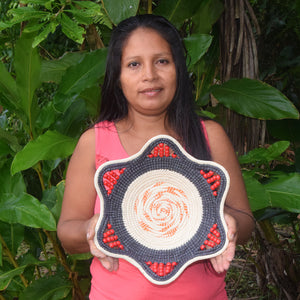 Onyx with orange swirl - Fair Trade and Hand Made by Peruvian Amazon Artisan
