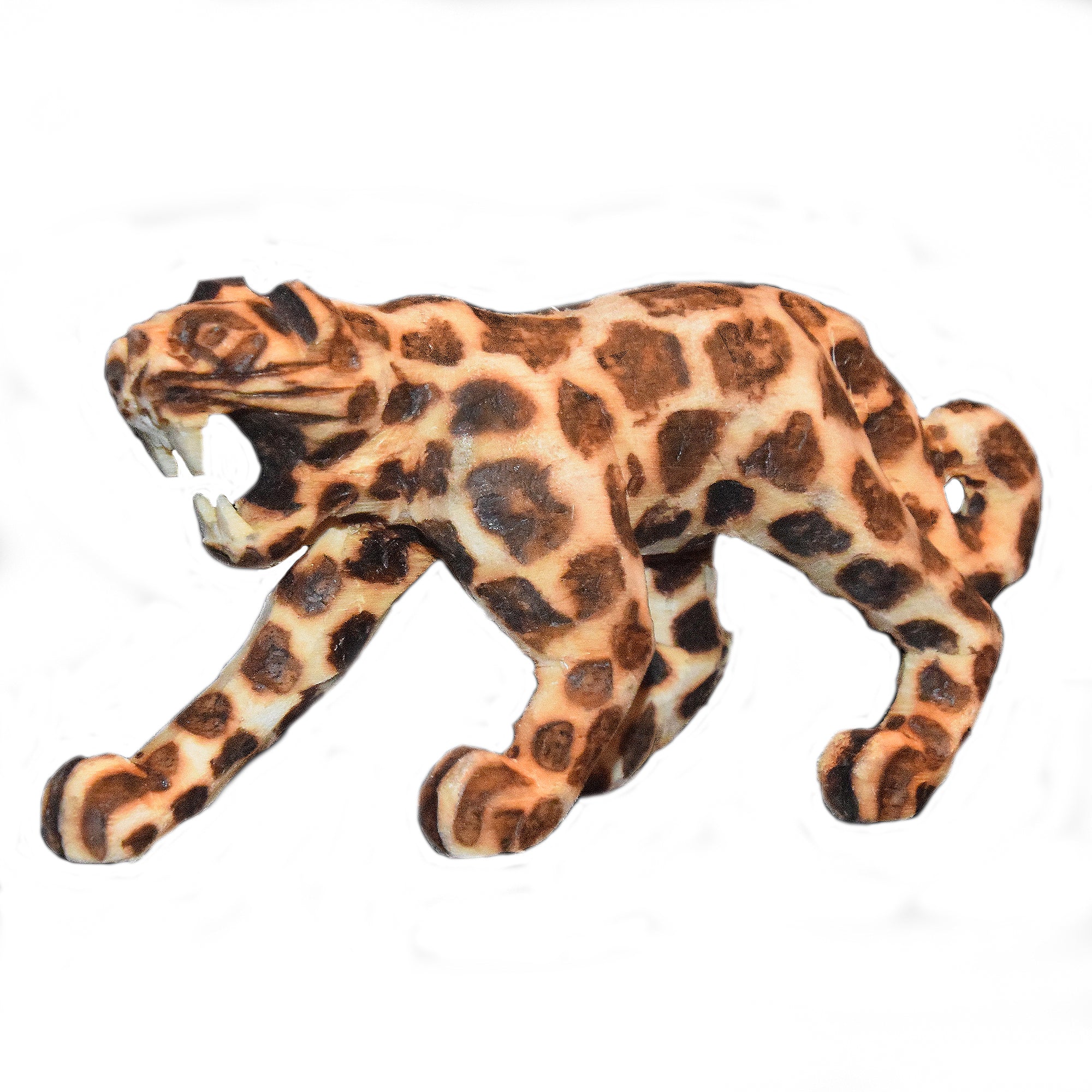 JAGUAR BALSA WOOD FAIR -TRADE ORNAMENT- CARVED BY PERUVIAN AMAZON ARTISAN