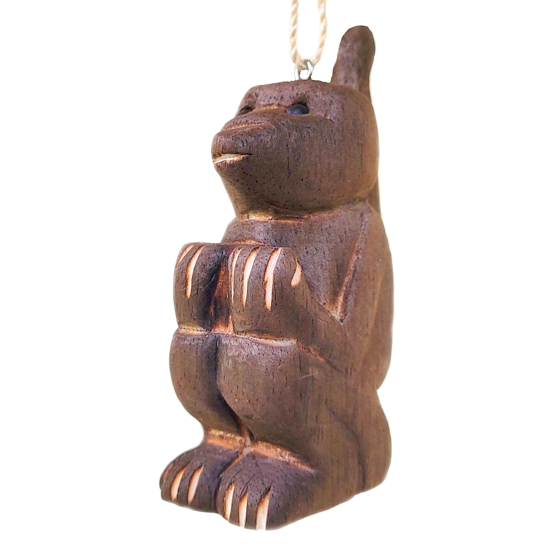 MONKEY BALSA WOOD FAIR -TRADE ORNAMENT - CARVED BY PERUVIAN AMAZON ARTISAN