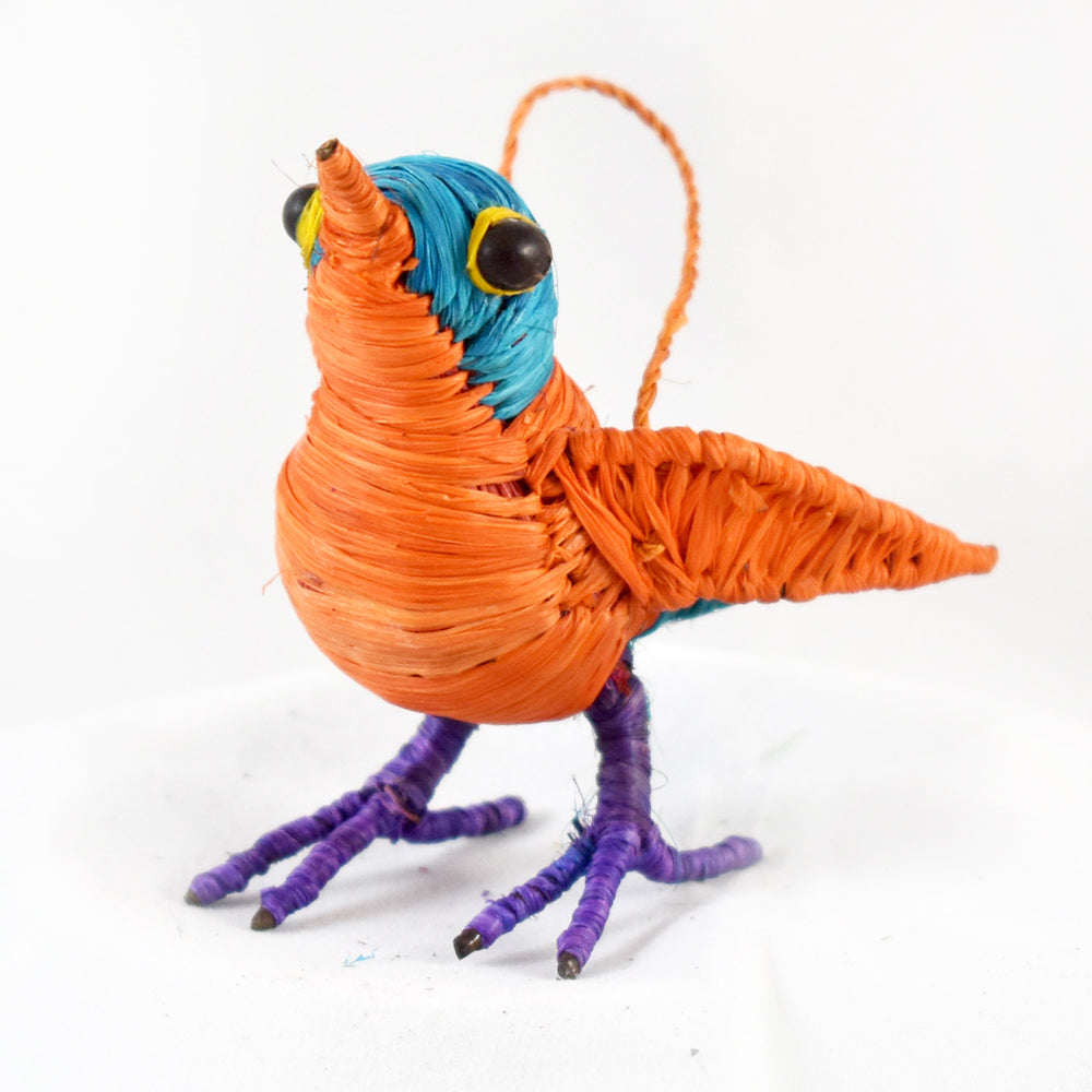 COLORFUL SONG BIRD - FAIR TRADE CHRISTMAS TREE ORNAMENT - WOVEN BY PERUVIAN AMAZON ARTISAN