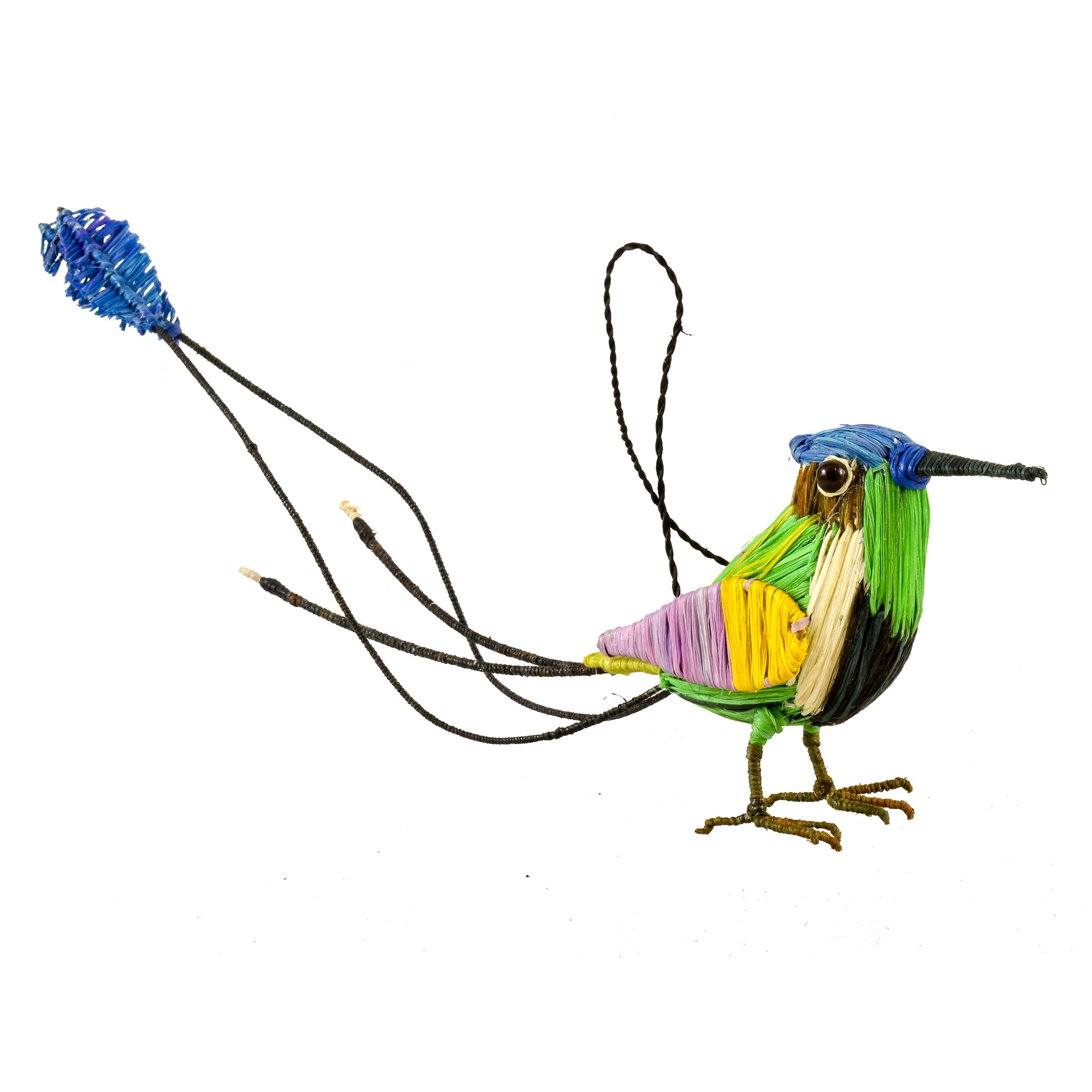 FAIR -TRADE CHRISTMAS TREE ORNAMENT - MARVELOUS SPATULE TAIL HUMMINGBIRD - WOVEN BY PERUVIAN AMAZON ARTISAN