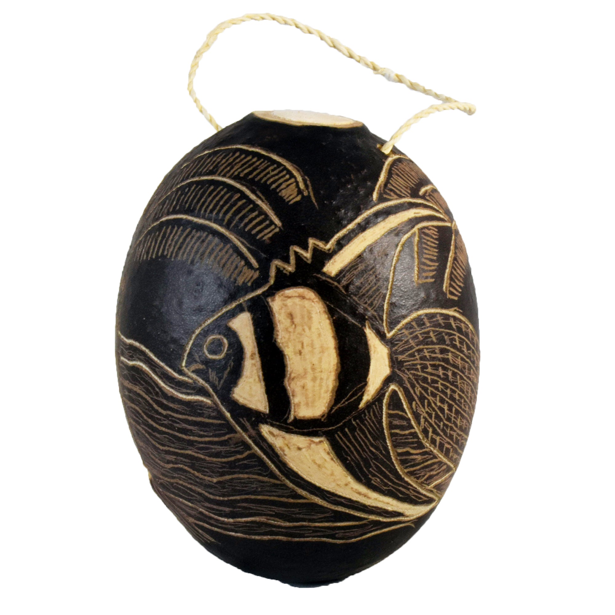 Angel Fish Calabash Christmas tree ornament and hand rattle