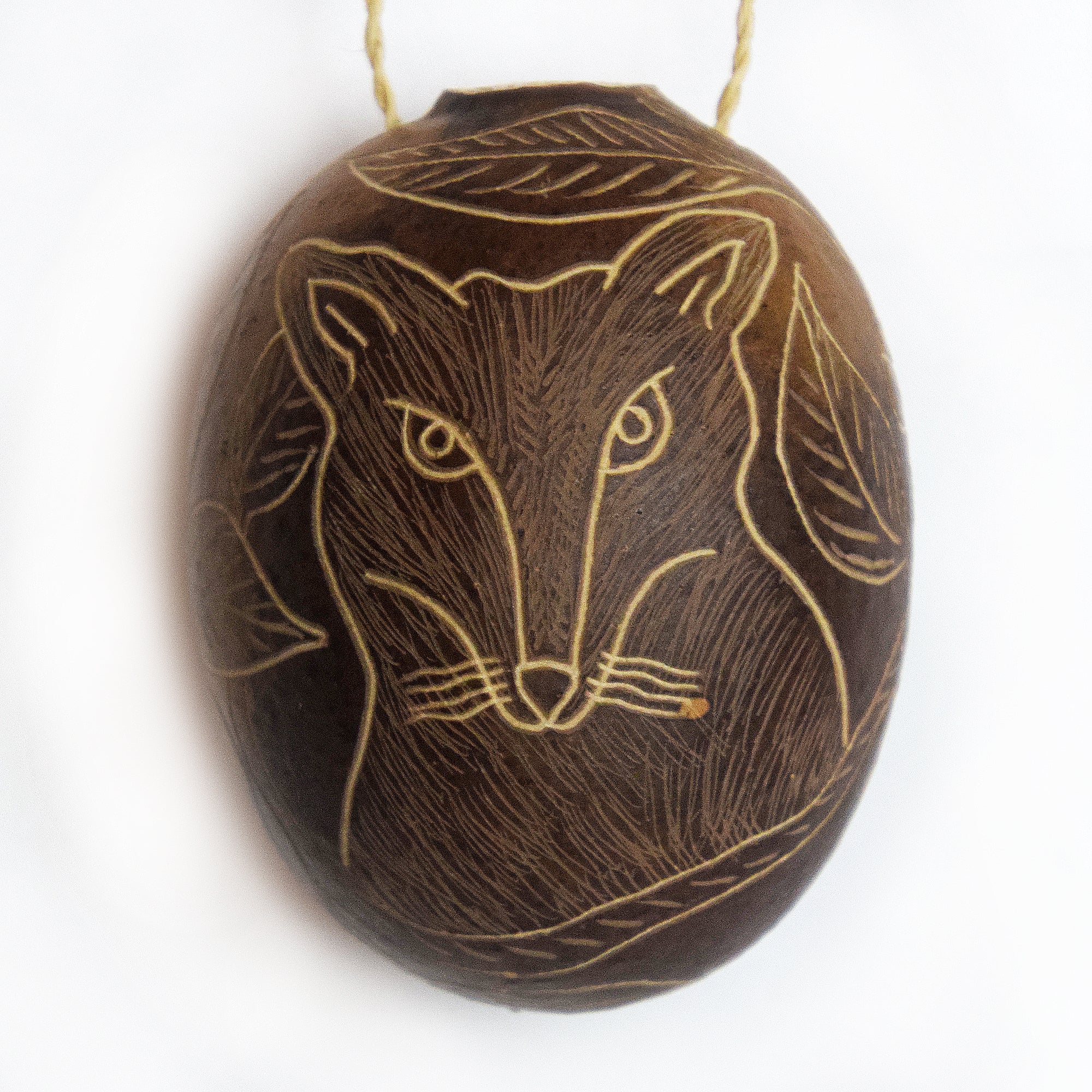 Fox Mammal Calabash Christmas tree ornament and hand rattle