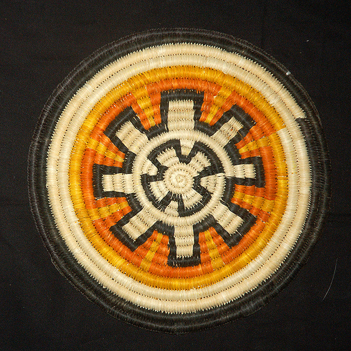Woven hot pad (trivet) and center piece with geometric sun (TP121)