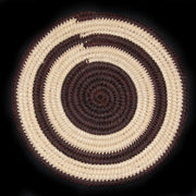 Woven hot pad (trivet) and center piece with black and white rings - Amazon Ecology