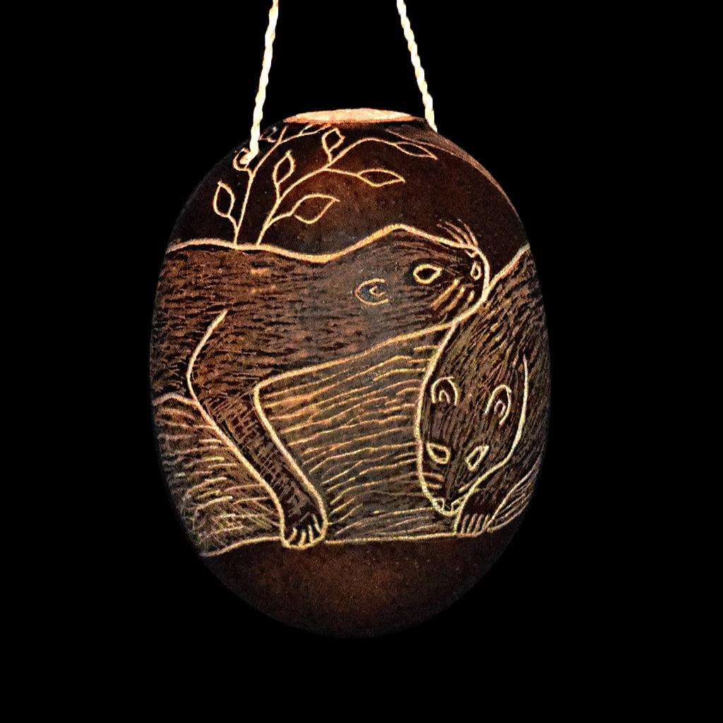 River Otter Mammal Calabash Christmas tree ornament - Amazon Ecology