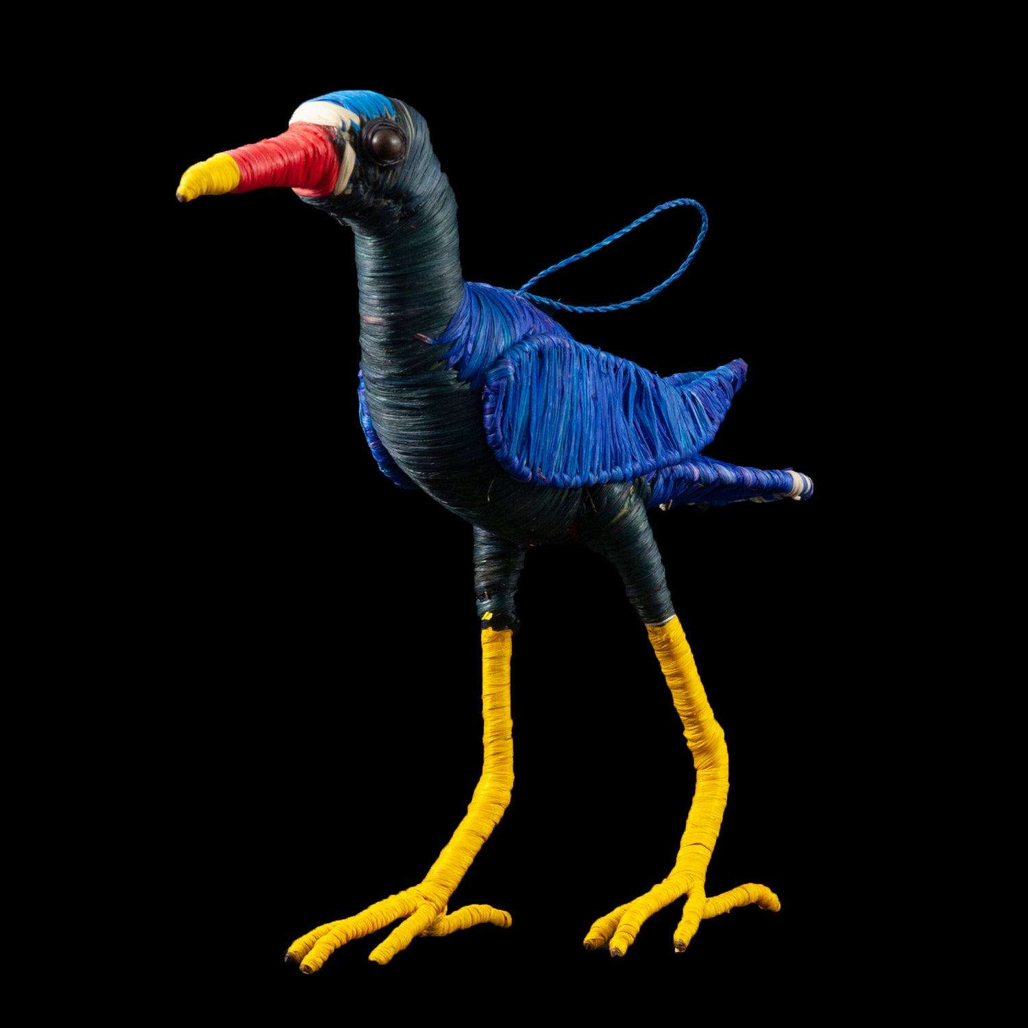 PURPLE GALLINULE BIRD - FAIR-TRADE CHRISTMAS TREE ORNAMENT - WOVEN BY PERUVIAN AMAZON ARTISAN