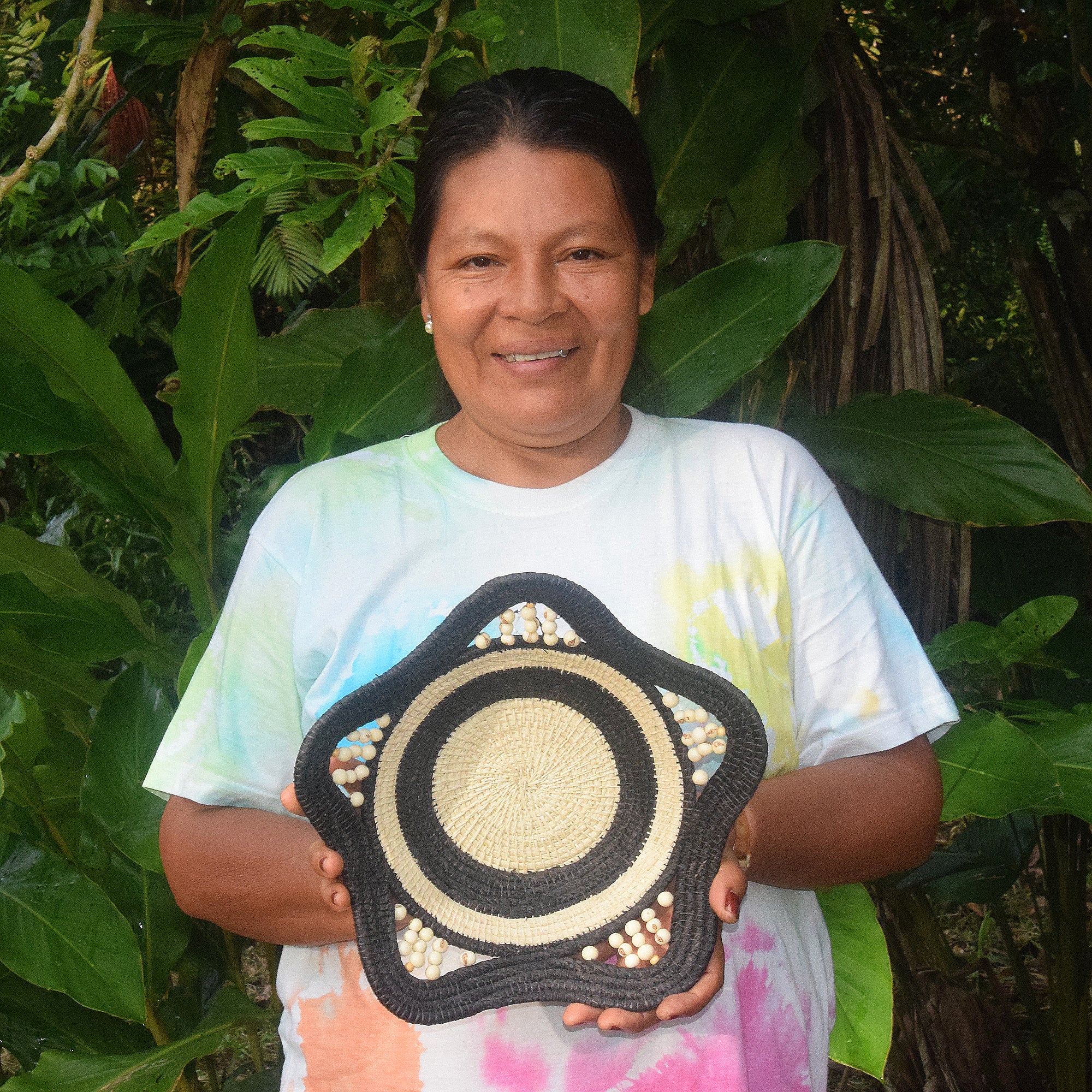 Night and Day Decorative Basket - Fair Trade and Handmade by Peruvian Amazon Artisan - Amazon Ecology