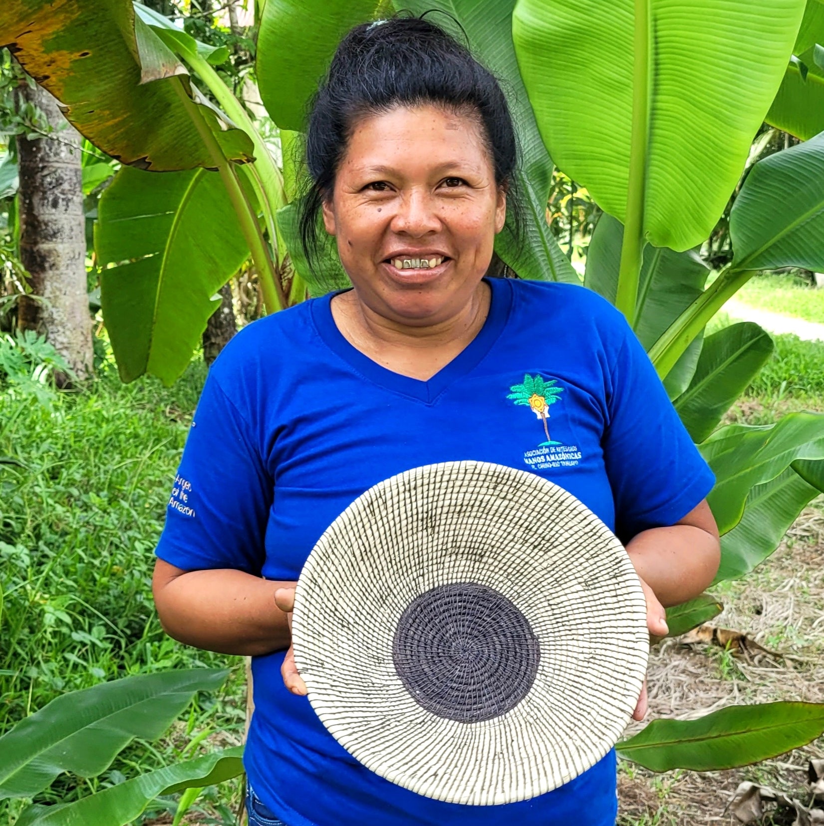 Charcoal Sun - Fair Trade Basket - Handmade by Peruvian Amazon artisan - Amazon Ecology